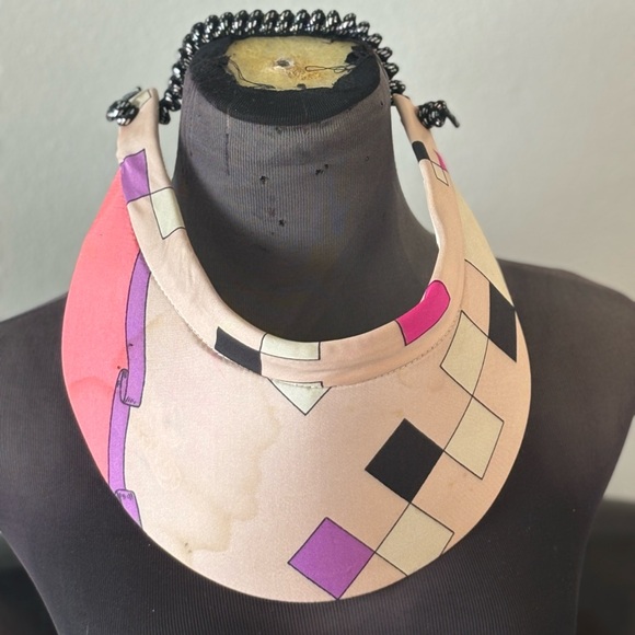 Geometric Patterned silk visor - Picture 1 of 1